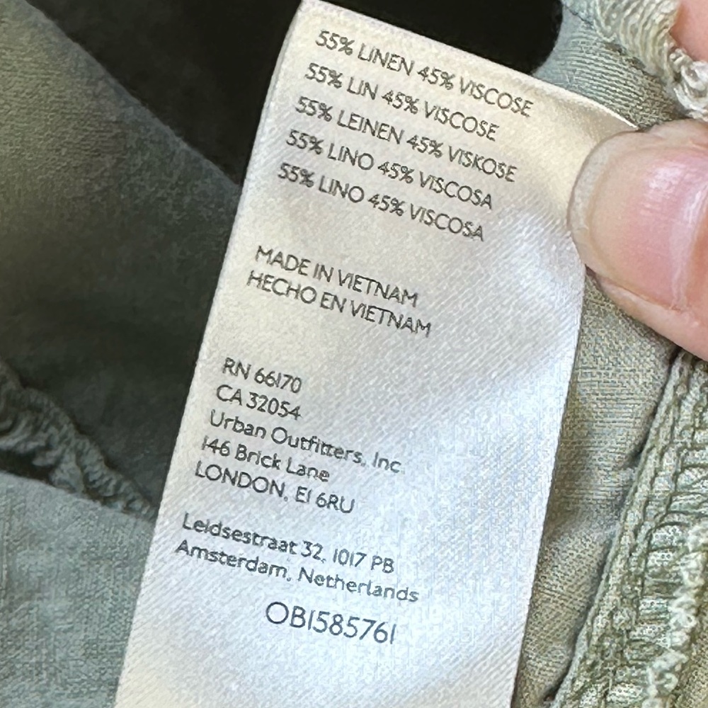 We The Free Sage Linen/Viscose Button Down Collared Shirt | Size Medium - Picture 9 of 10